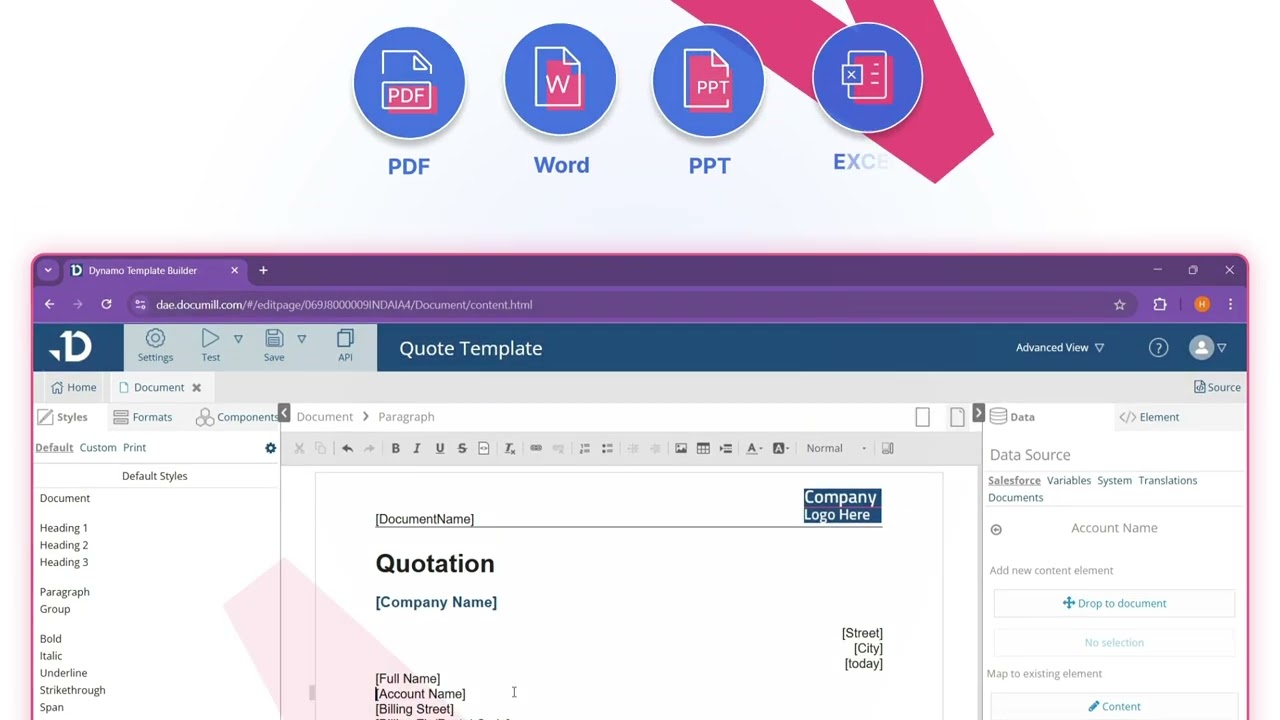 Documill Generate and Automate Demo | Document Generation, Automation & E-sign for Salesforce
