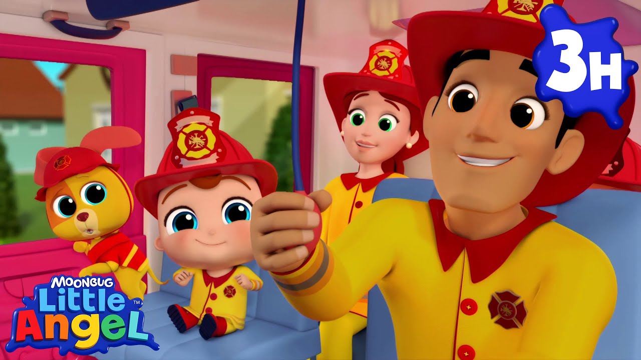 Safety at the Fire Station | 3 Hours of Little Angel Color Songs & Nursery Rhymes | Learn Colors