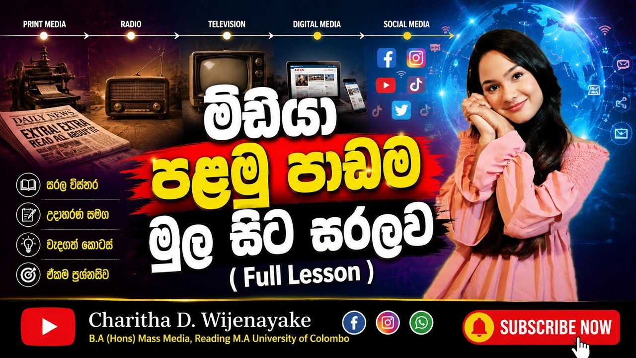 සන්නිවේදනය හා මාධ්‍ය අධ්‍යයනය  පළමු පාඩම | ආරම්භය හා විකාශය | #media #alevel  #communication