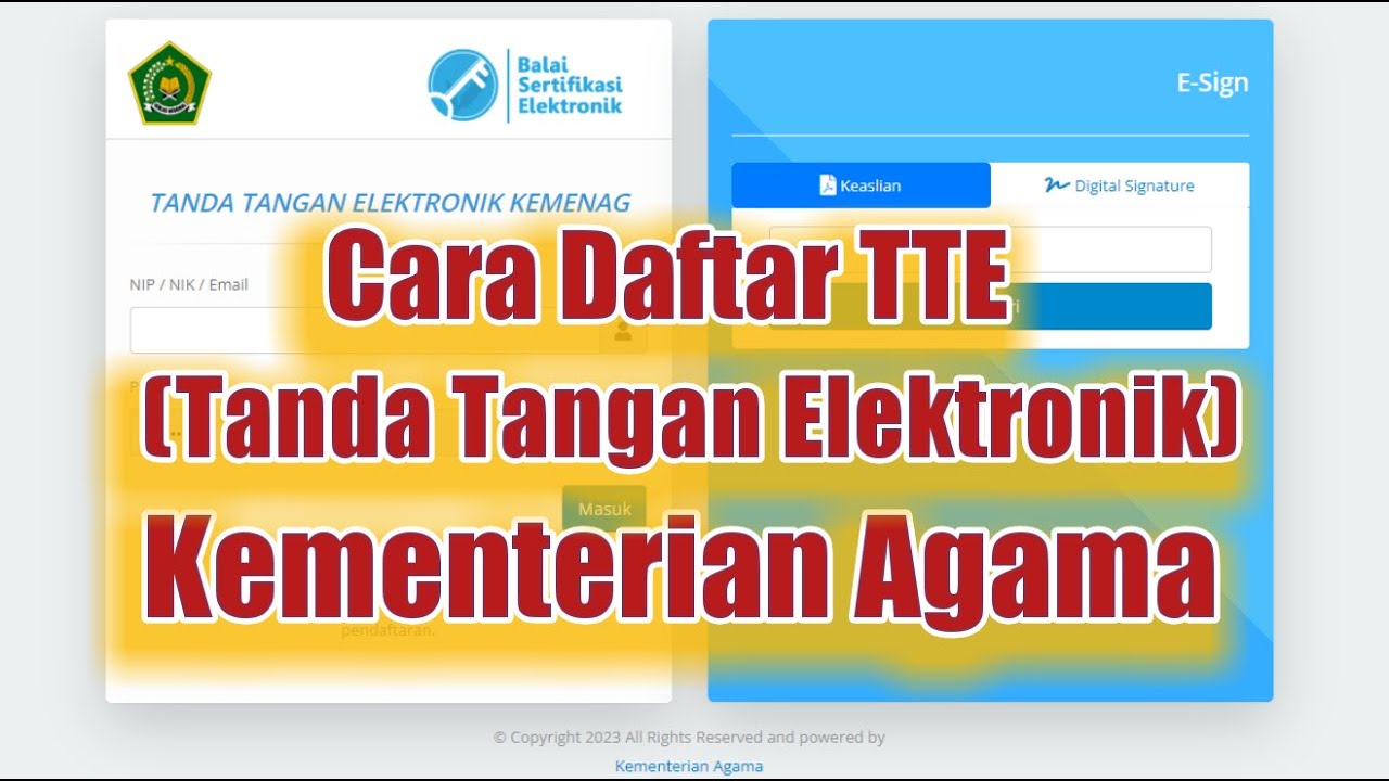 Cara Daftar Tanda Tangan Elektronik (TTE) Kemenag