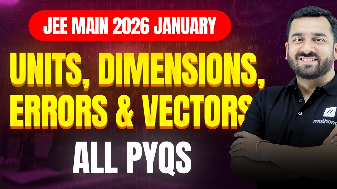 JEE 2026: Units, Dimensions, Errors & Vectors | JEE Main 2026 PYQs | MathonGo | Anup sir
