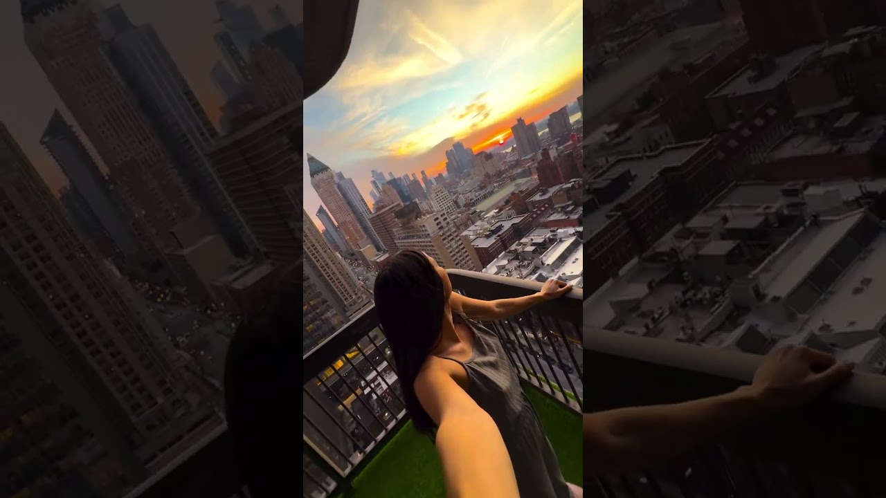 Martina Maceratesi non smette mai di emozionarsi davanti ai tramonti di New York dal suo balcone