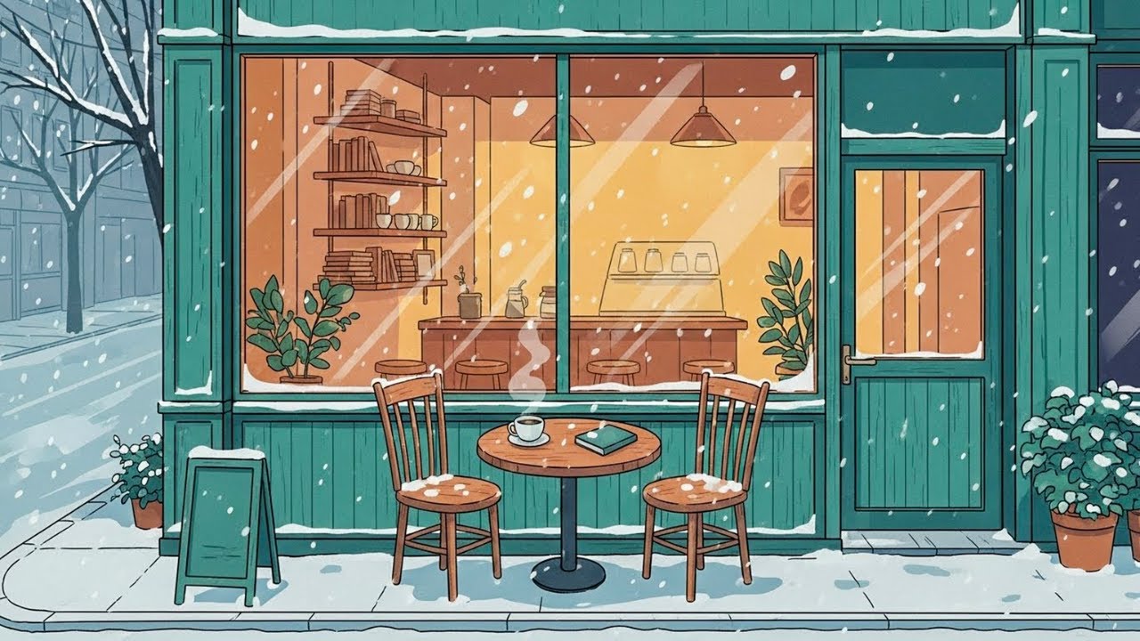 Cozy Snowy Morning Coffee ☕❄️ | Soft Lofi Music for Stress Relief & Focus