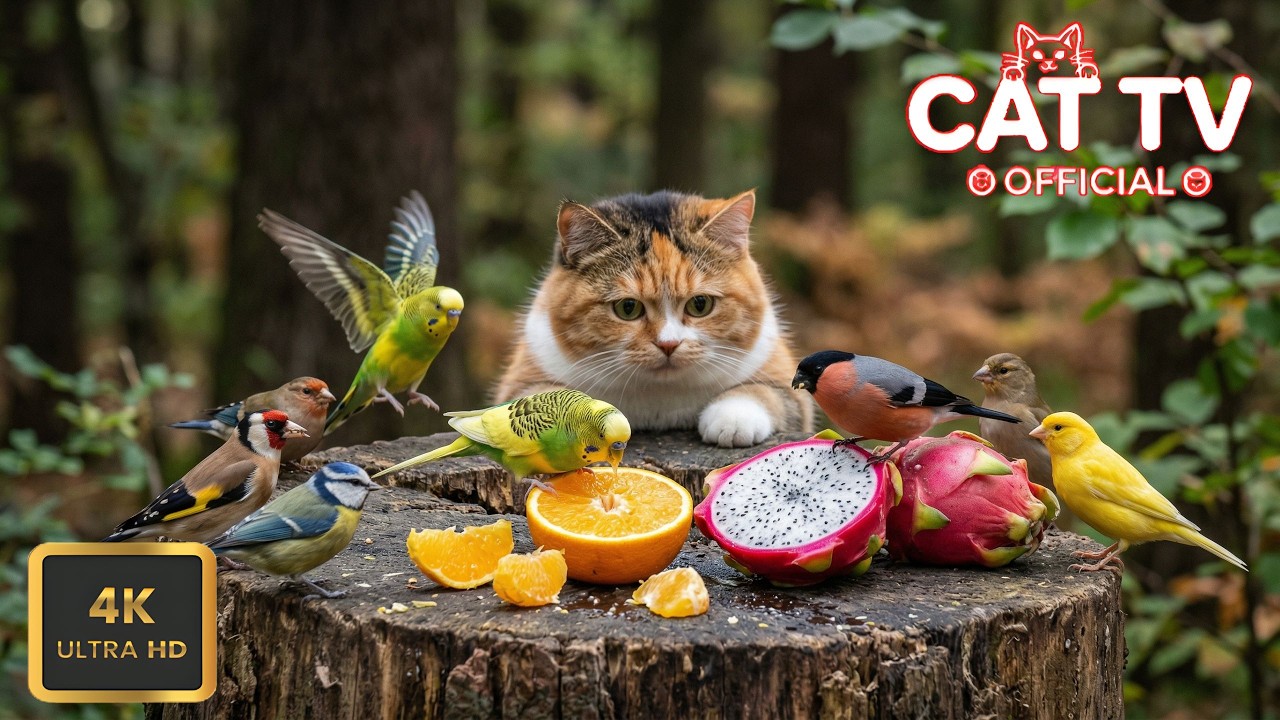 Cat TV For Cats To Watch 😺 Adorable Chipmunks, Birds & Squirrels in Autumn 🐿 Nature Fun 4K HDR 60FPS