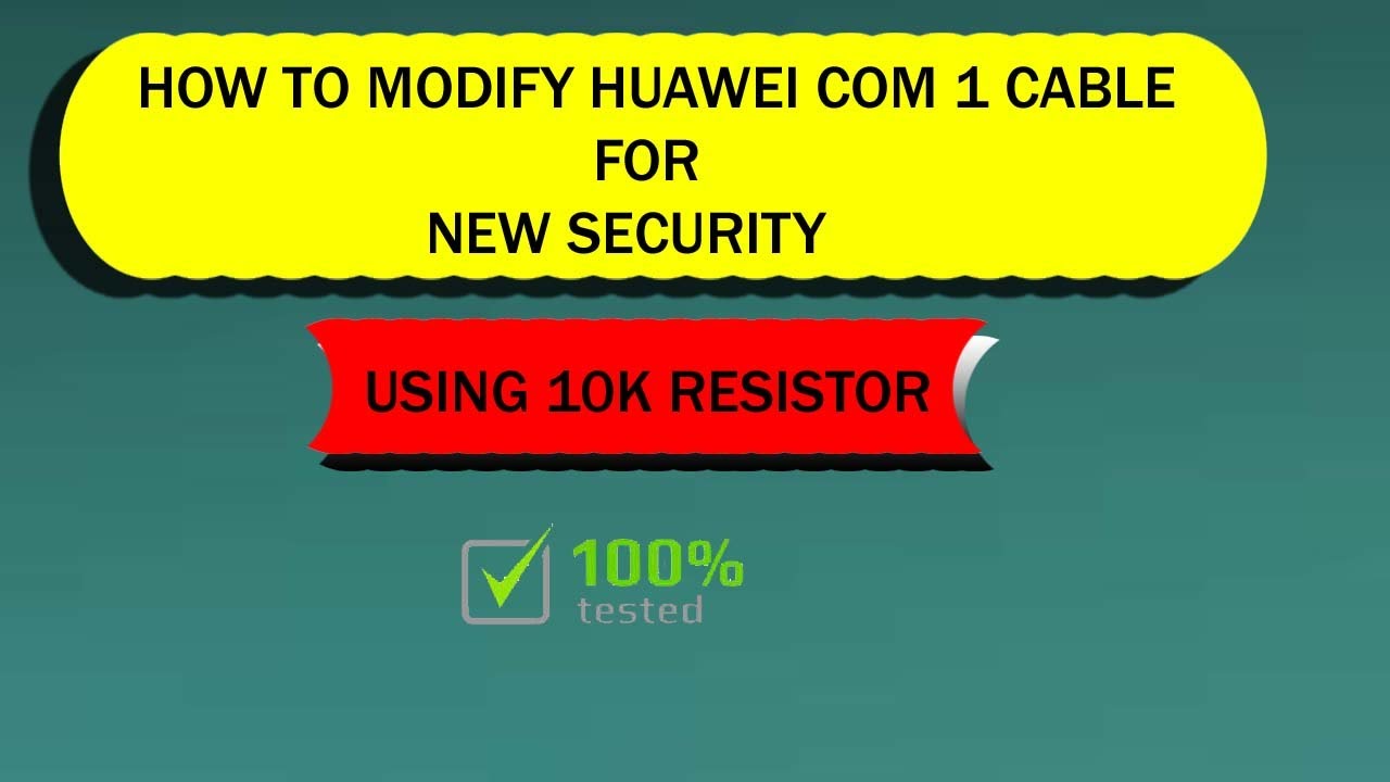 how to modify Huawei com1 cable for new security