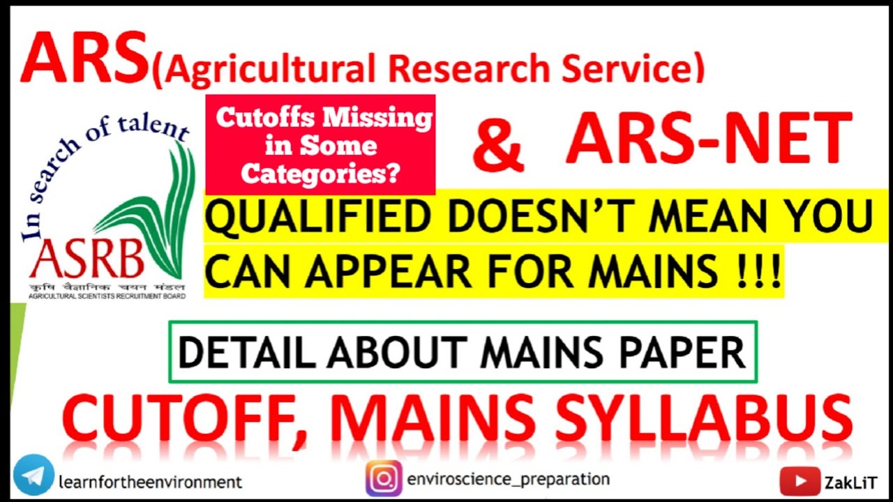 ASRB ARS MAINS Pattern & Qualification Meaning
