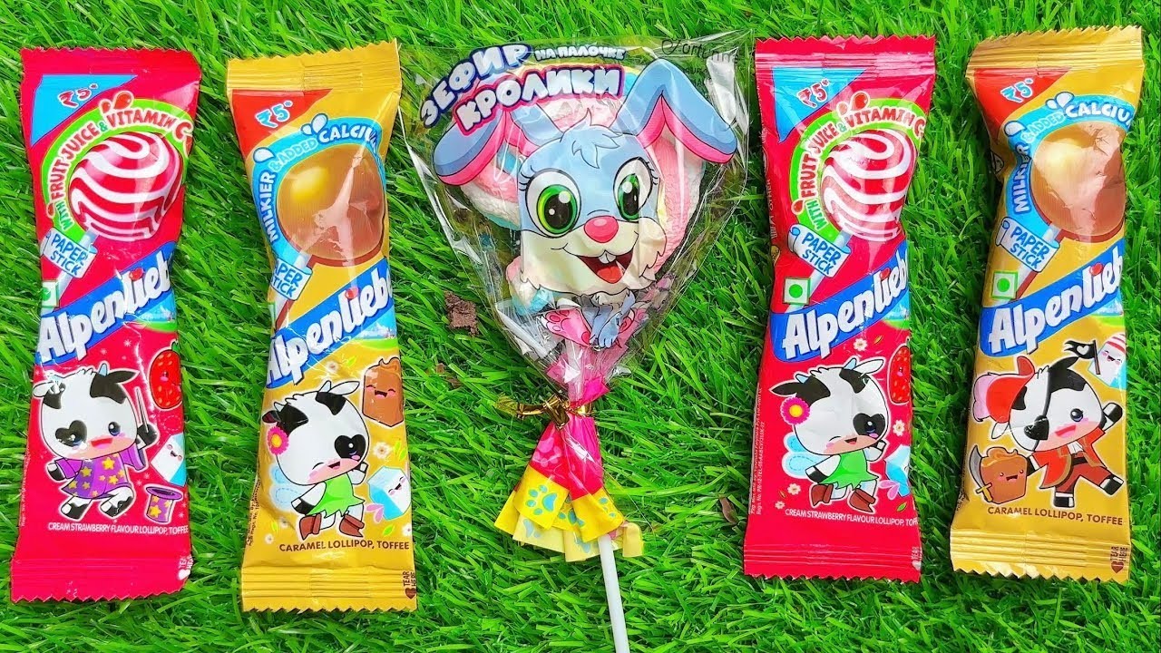 Satisfying video Asmr lollipops candy and chocolate gummy candy unboxing video Asmr