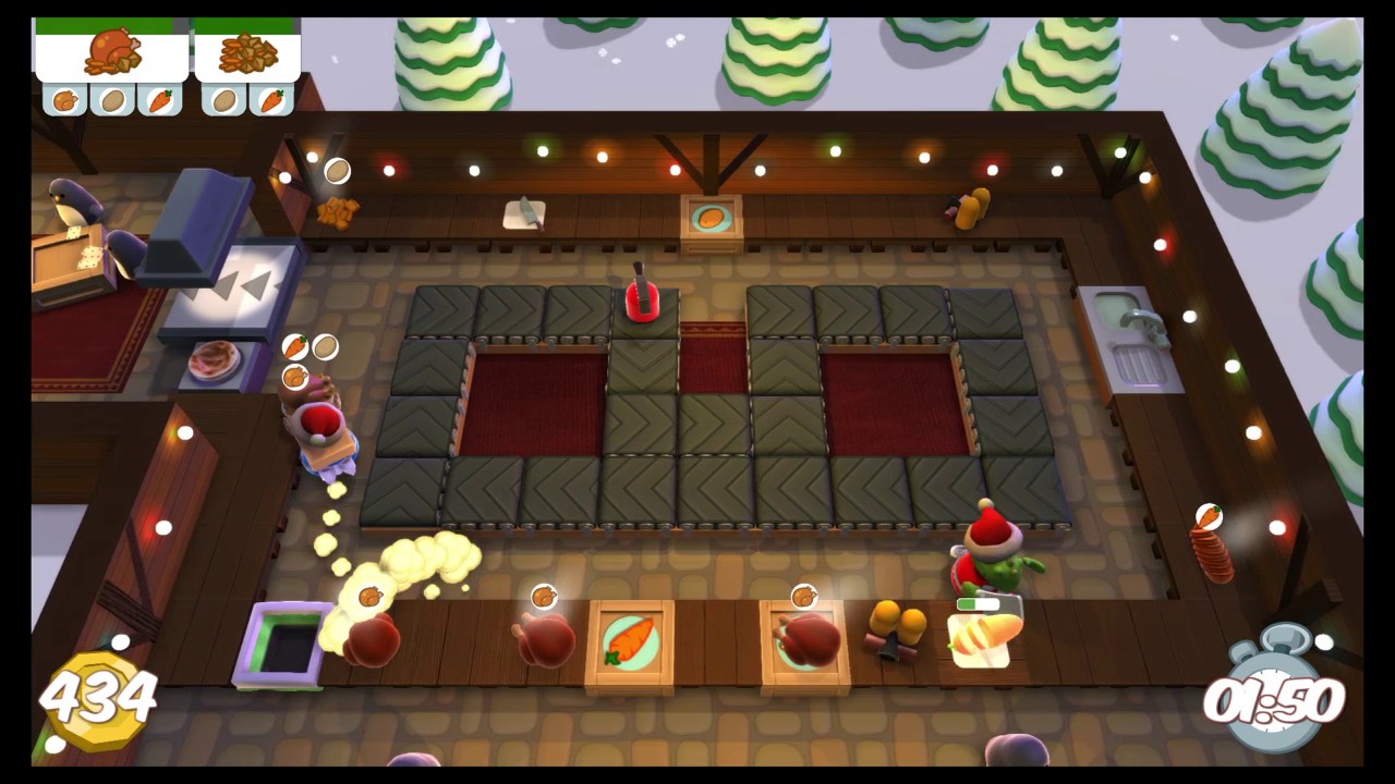 [Overcooked: Festive Seasoning Level 1-6] 2-player Former World Record Score: 744