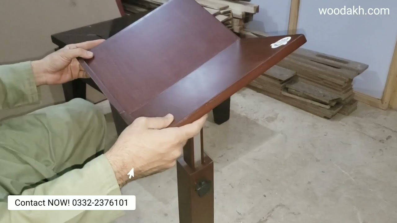 Adjustable Quran Stand - Quran Rehal/Rahal | Quran Stand Holder Wood Polished Rahel for Holy Books