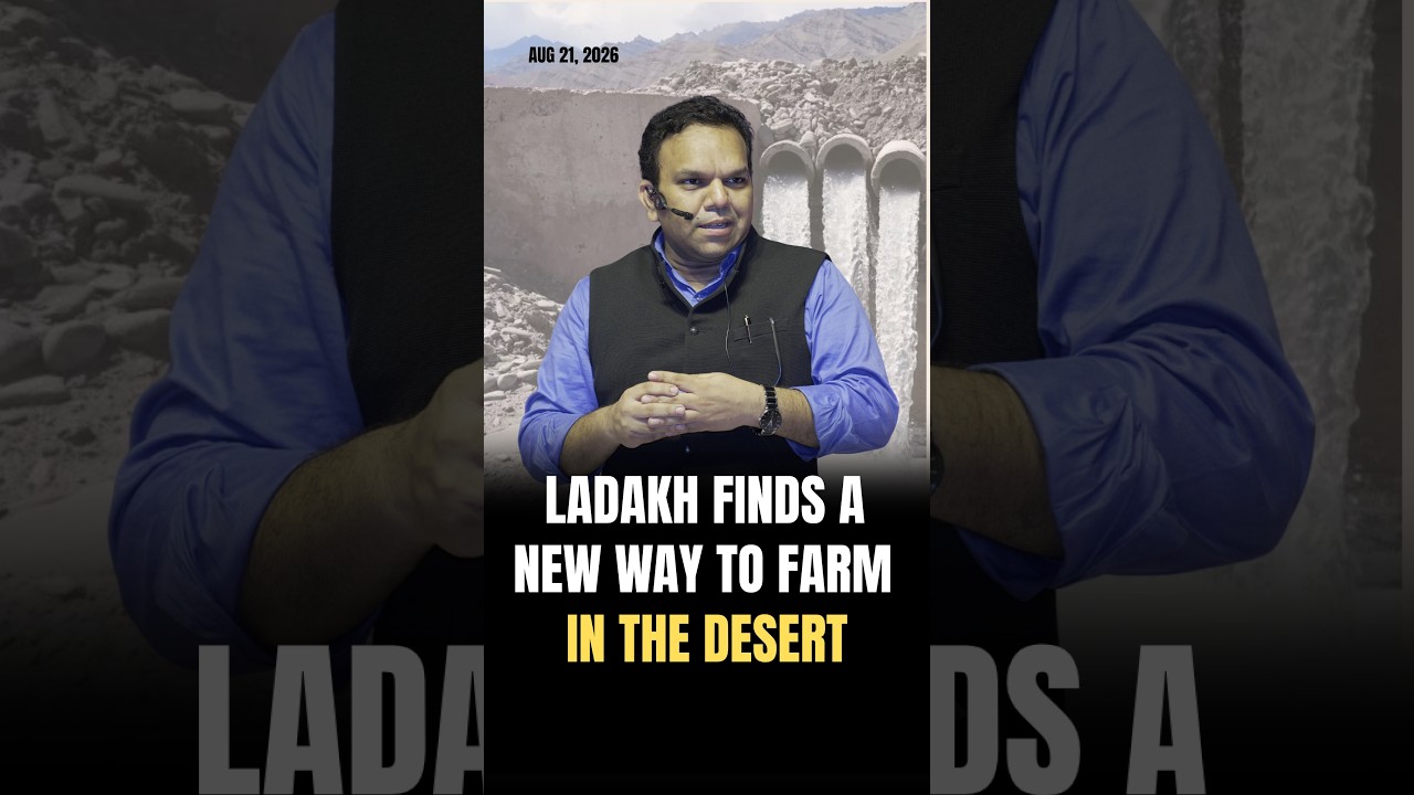 India Turns Glacier Water Into Farmland in Ladakh #india #ladakh #waterfall #glacier #ladakhnews