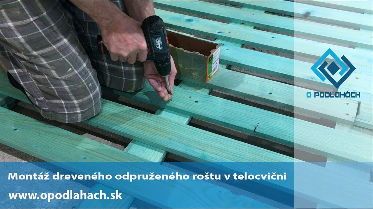 Montáž odpruženého dreveného roštu pre športové podlahy