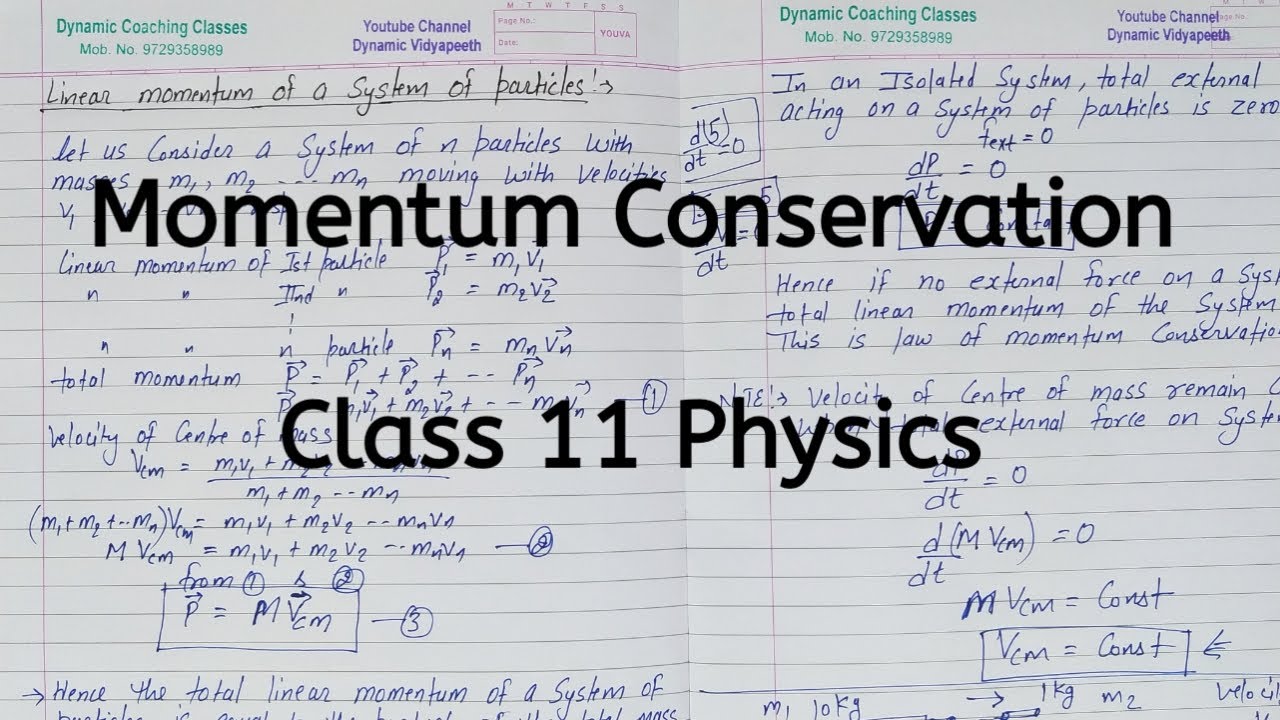 Momentum Conservation | Chapter 6 | System of Particles and Rotational Motion | Class 11 Physics