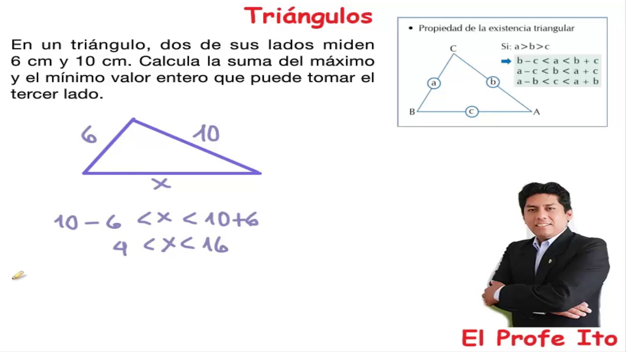 TRIANGULOS - EJERCICIOS DESARROLLADOS DE TRIANGULOS - DESIGUALDAD TRIANGULAR