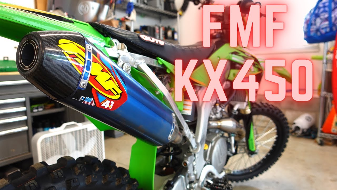 Kawasaki KX450 FMF 4.1 2019–2022 гг. против стандартной выхлопной системы