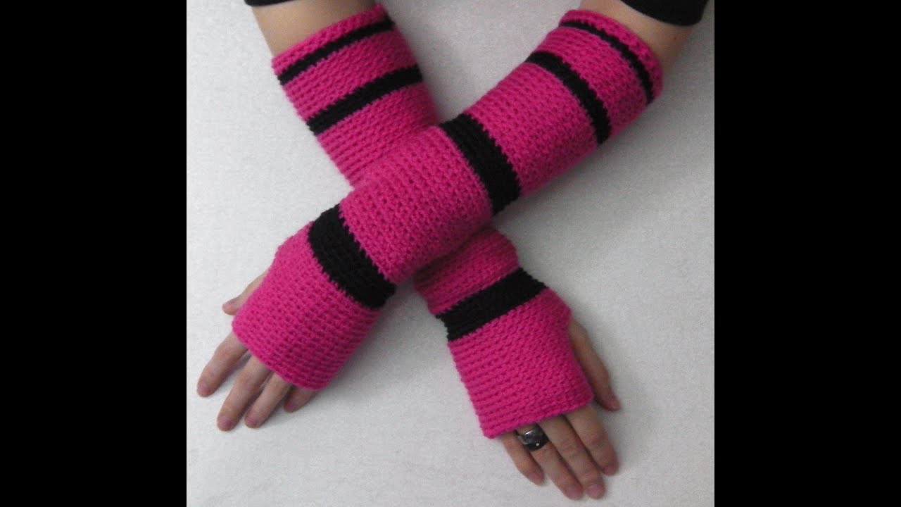 Crochet tutorial: hand arm cuffs sleeves gauntlets