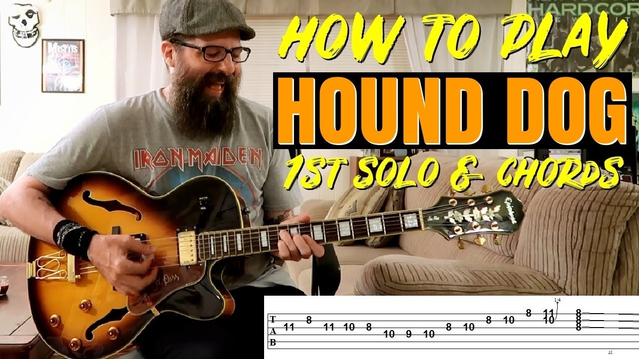 Элвис Пресли - Hound Dog (урок игры на гитаре) 1-е соло + аккорды