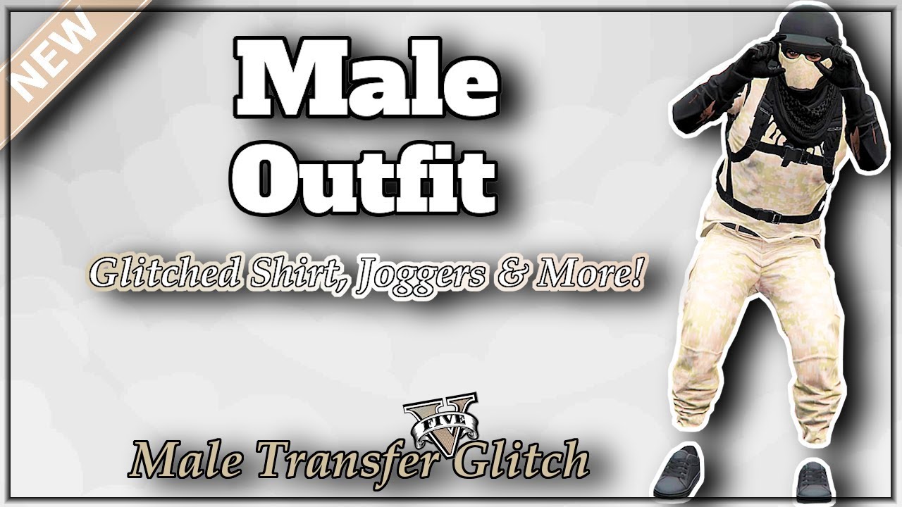 GTA5 Male Components I *NEW* Male Modded Outfit! (Glitched Shirt, Joggers & More!) Transfer Glitch
