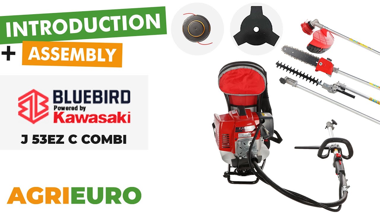 Kawasaki TJ 53EZ C COMBI - Multifunctional backpack brush cutter - Presentation and Assembly