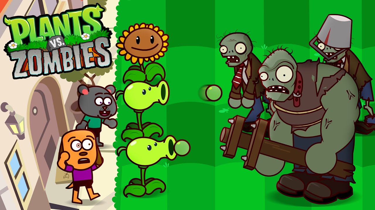 Dogo e Ratch em Plantas vs Zumbis | Plants vs Zombies em desenho animado