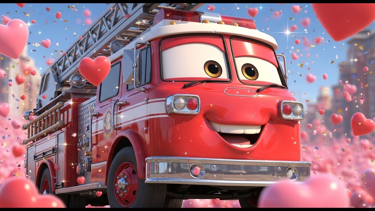 FIRE TRUCK RESCUE 🚒🔥 | Emergency Vehicles Song for Kids | Fun Fire Engine Rhyme