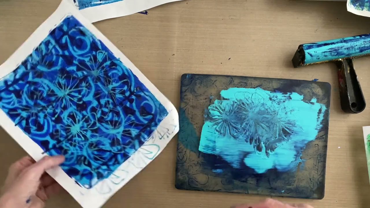 My Secrets to Complex Gel Prints in Blues–Tutorial Tidbits