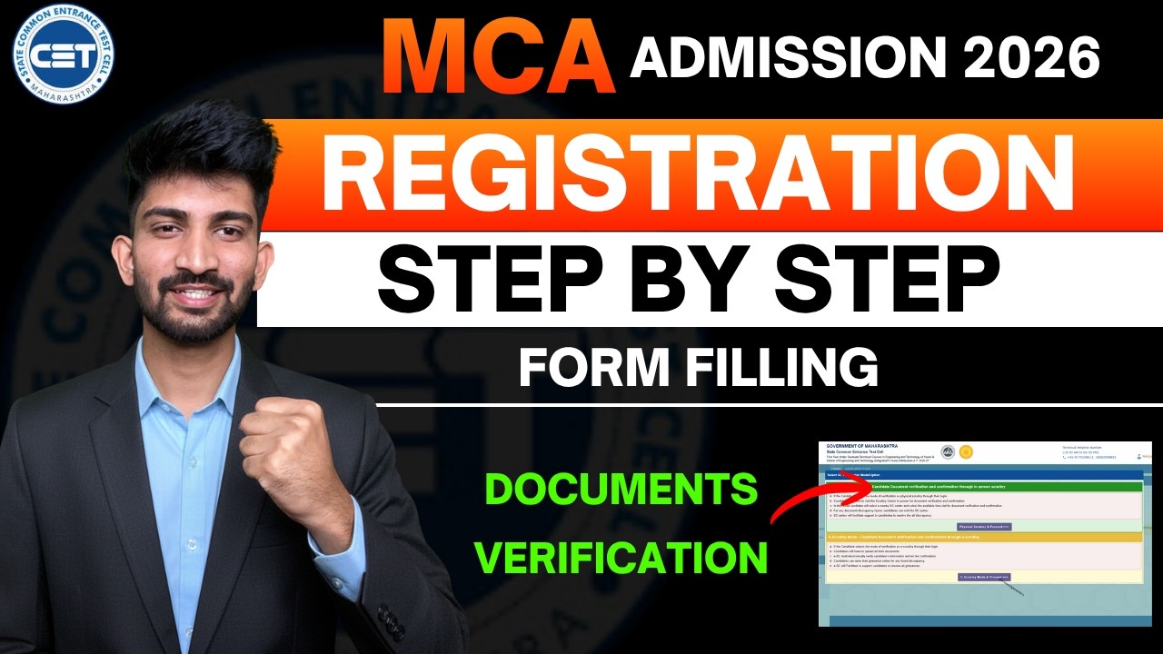 Mca CAP Registration Form Filling Process 2026 | Mca Admission Process 2026