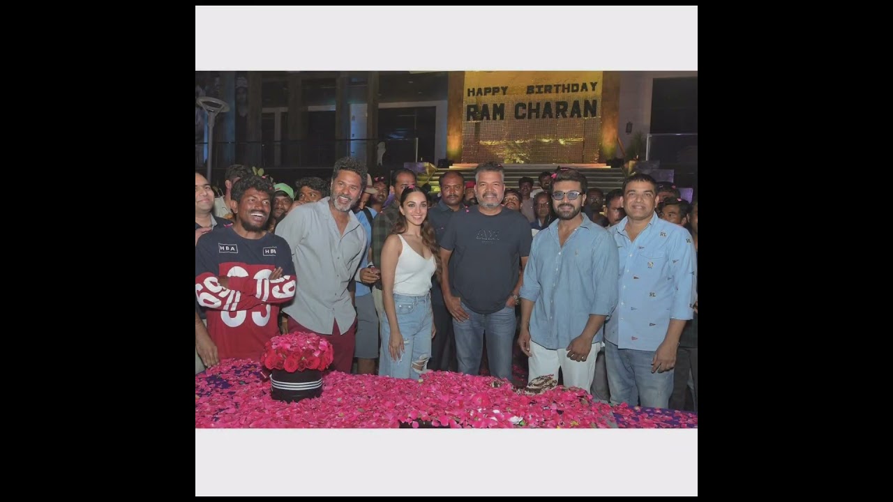 Ram Charan Birthday Celebrations in #RC15 set With #kiaraadvani #shankar #prabhudeva #ramcharan