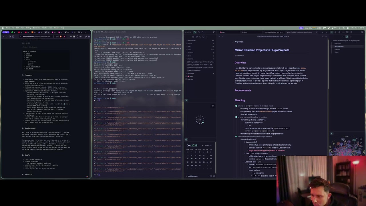 building an Obsidian to Hugo content pipeline for my personal website