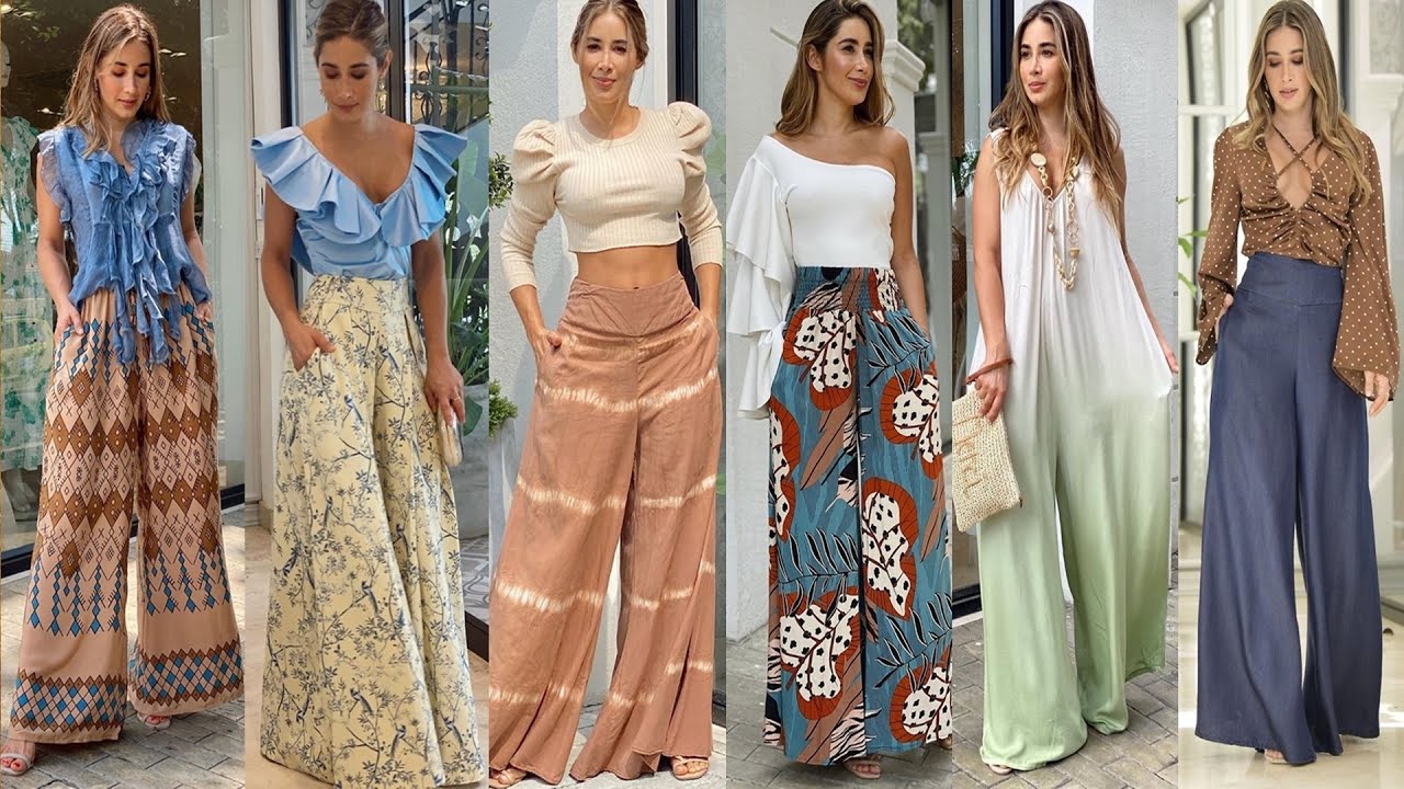 MODA Y TENDENCIA 2023 PANTALONES PALAZZO, OUTFITS Y LOOKS EN TENDENCIA/COMO VESTIR CON ESTILO 202🌻