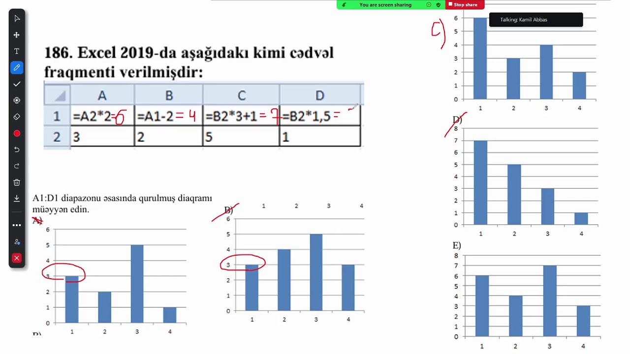 İnformatika dərsləri. MS Excel. Diaqramlar