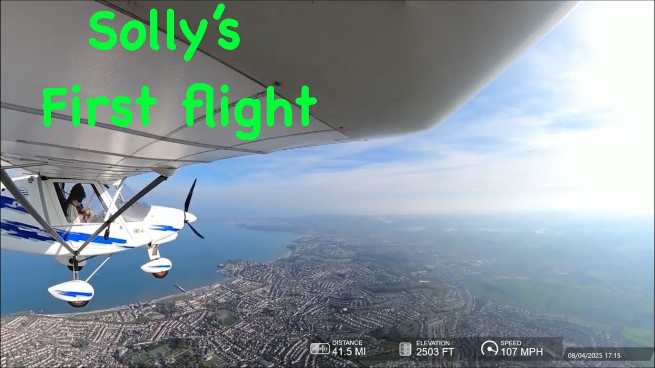 Solly's first flight in a light aircraft, Ikarus C42