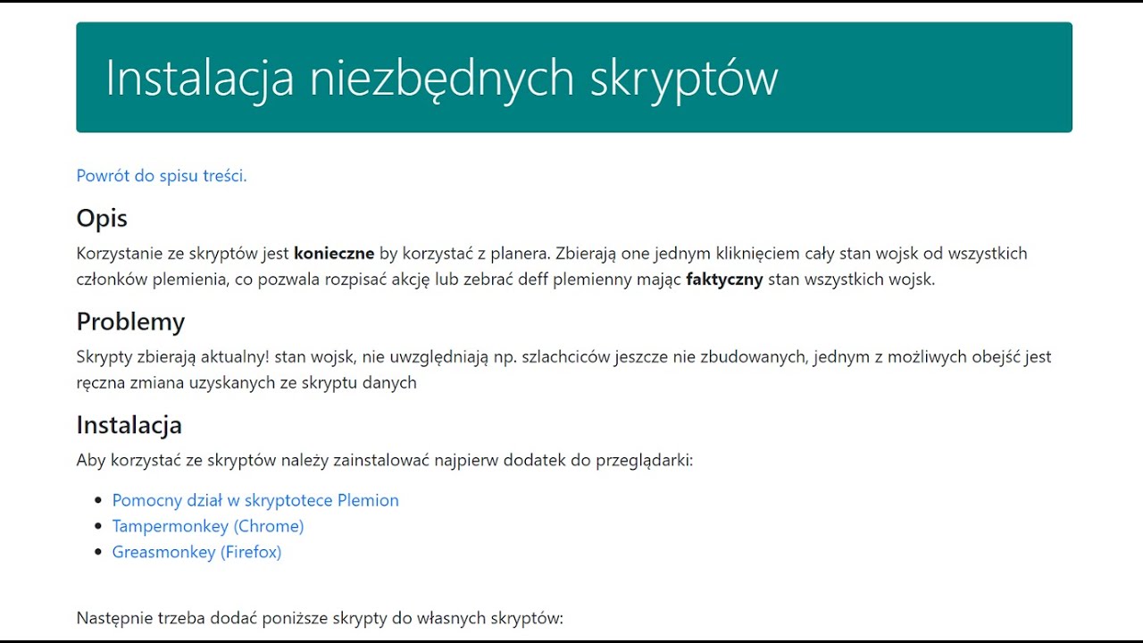 #3 INSTALACJA SKRYPTÓW plemiona-planer.pl