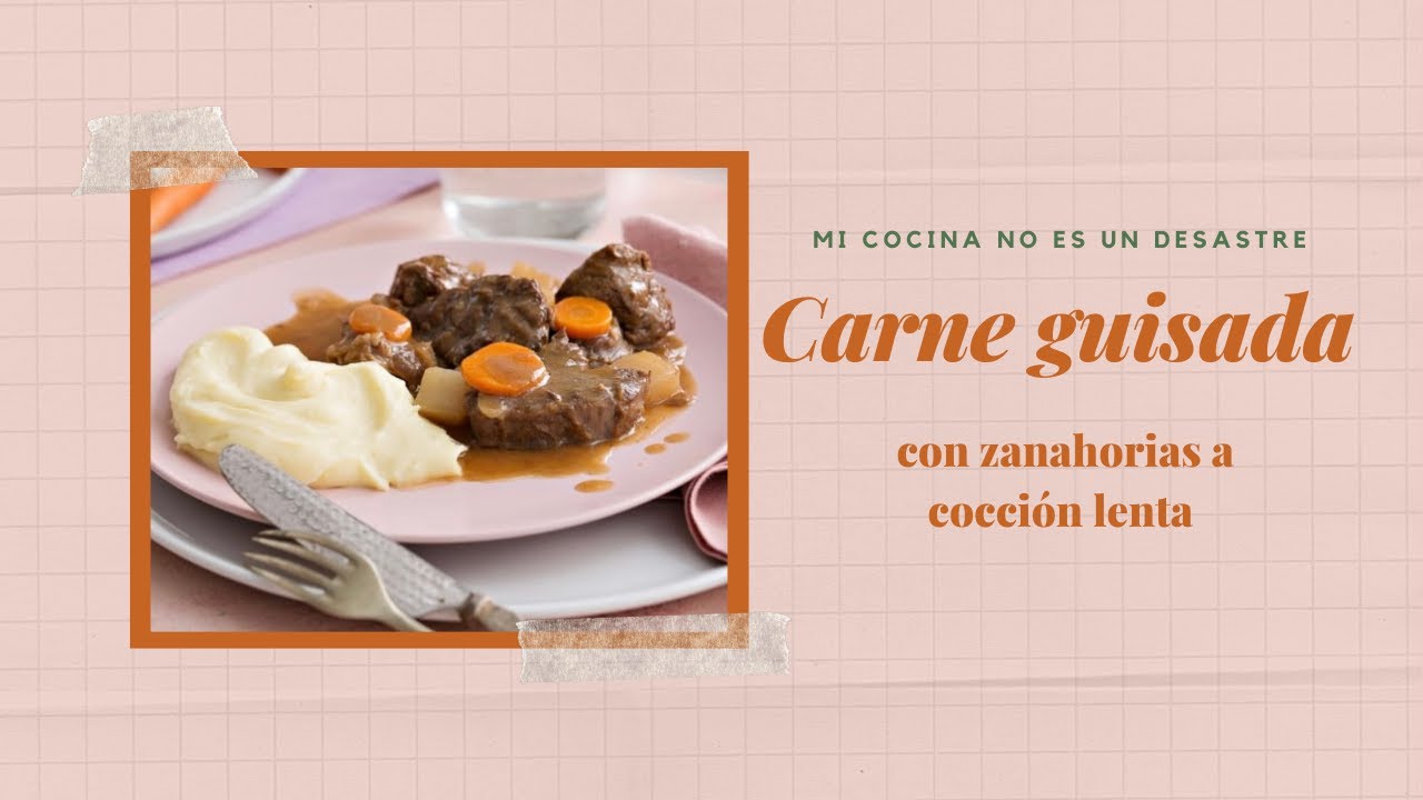 Carne guisada con zanahorias a cocción lenta