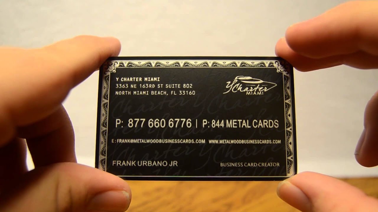 YCharter Black Metal Business Cards
