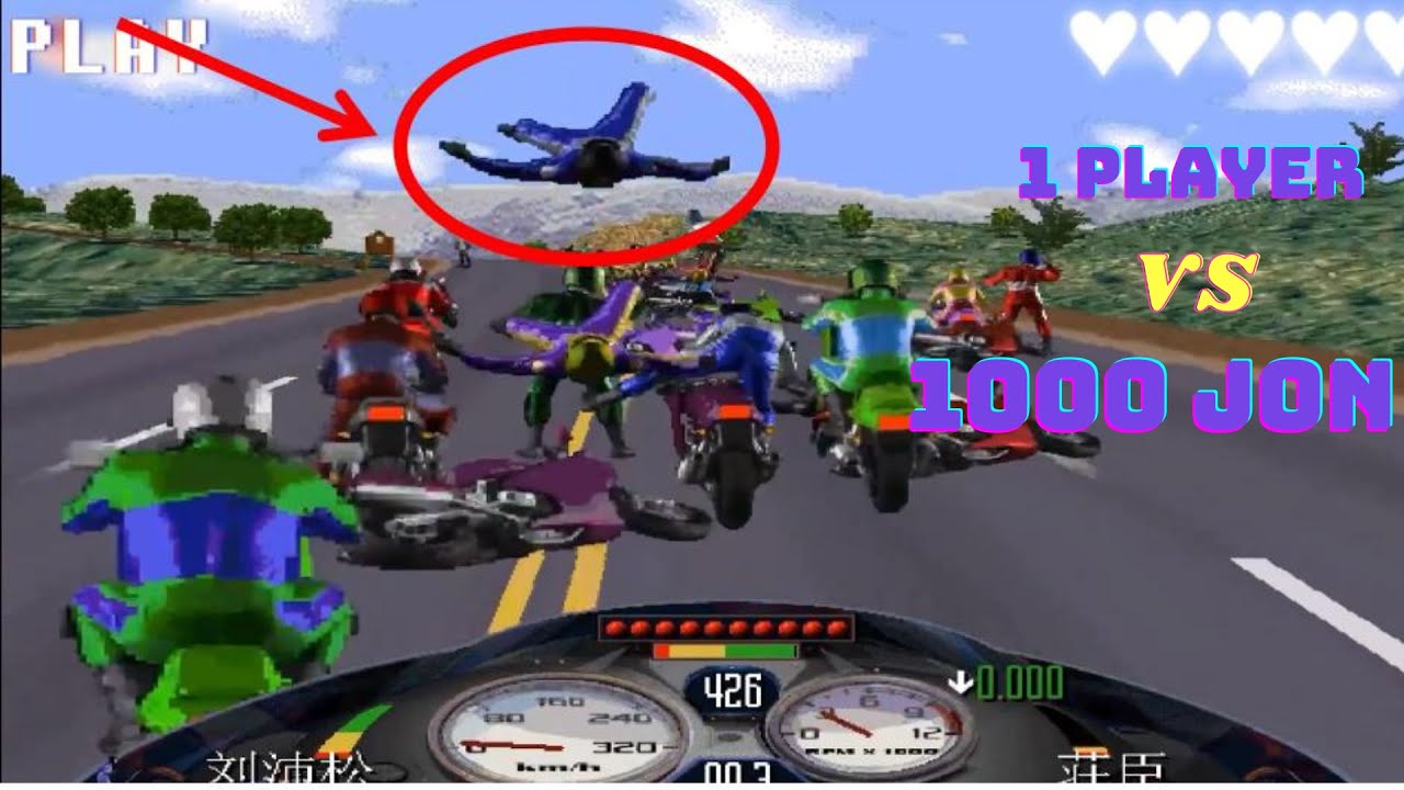 Road Rash  ▏1 player VS 1000 Jon--fighting on the road