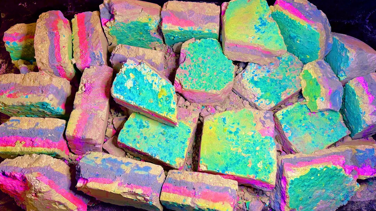 Very Satisfying : beautiful crispy colorful crunchy blocks 
