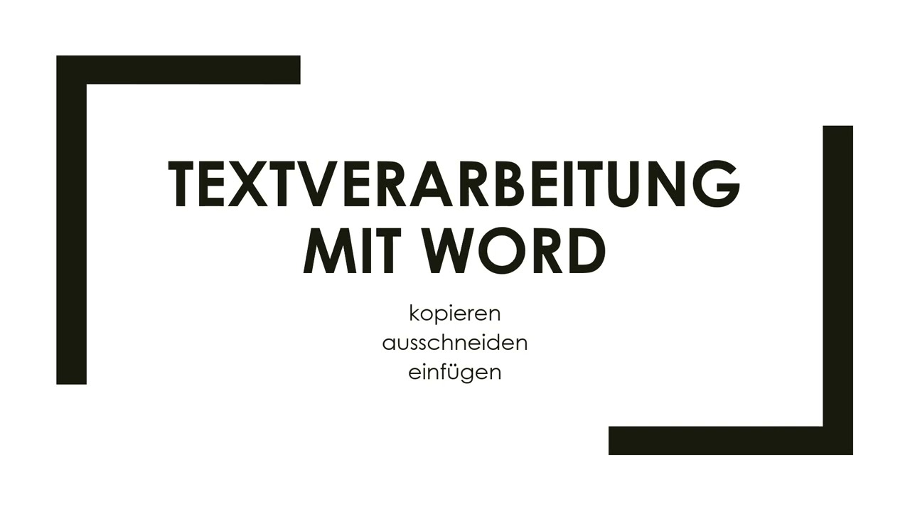 Word Einf&uuml;hrung: kopieren - ausschneiden - einf&uuml;gen