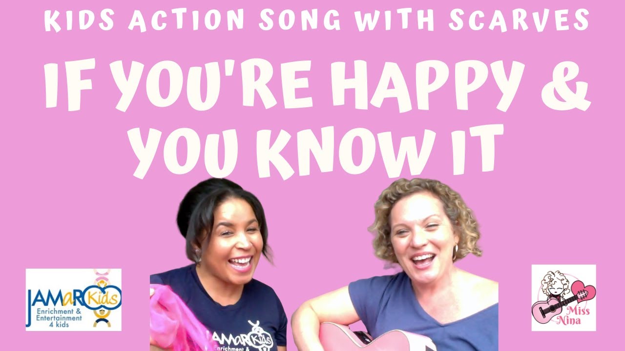 If You're Happy and You Know It | Action Song With Scarves for Kids | Miss Nina & JAMaROO!