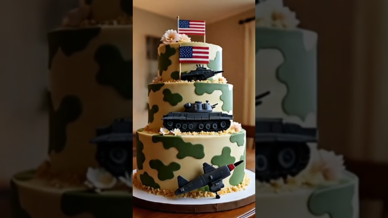🇺🇸 US Army Tank Cake Tart | Powerful Design for a Military Party#USArmyCake  #ArmyThemeCake