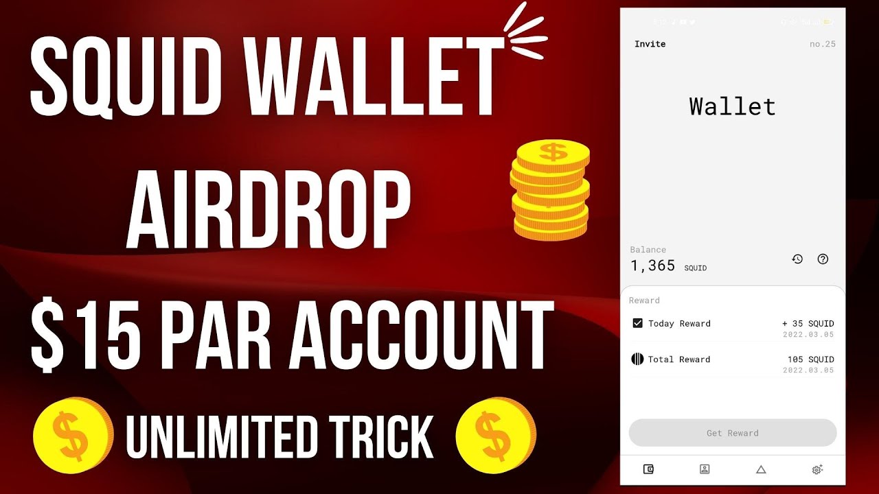 Squid Wallet Airdrop Get 456 Squid Tokens  Crypto Airdrop 😍