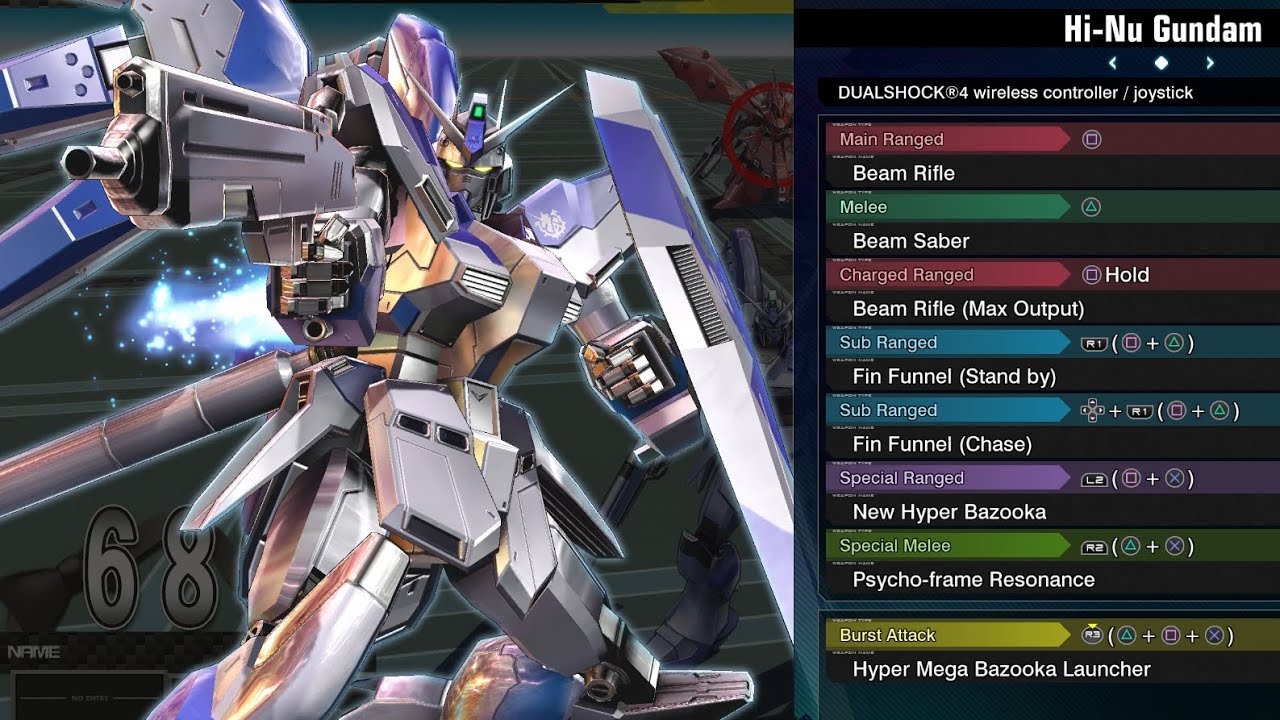 Hi Nu Gundam - Gundam Extreme Versus Maxi Boost ON Combo Guide