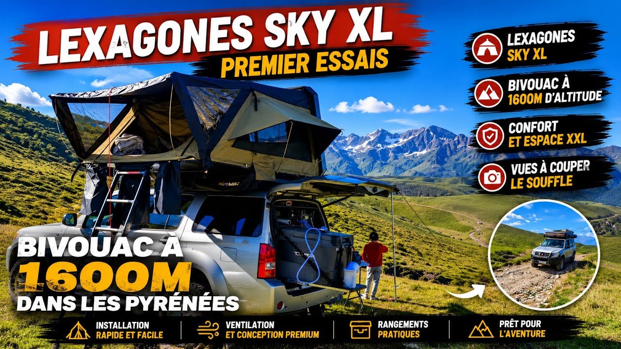 On Bivouac à 1600m d'altitude dans notre nouvelle tente : Lexagones sky xl