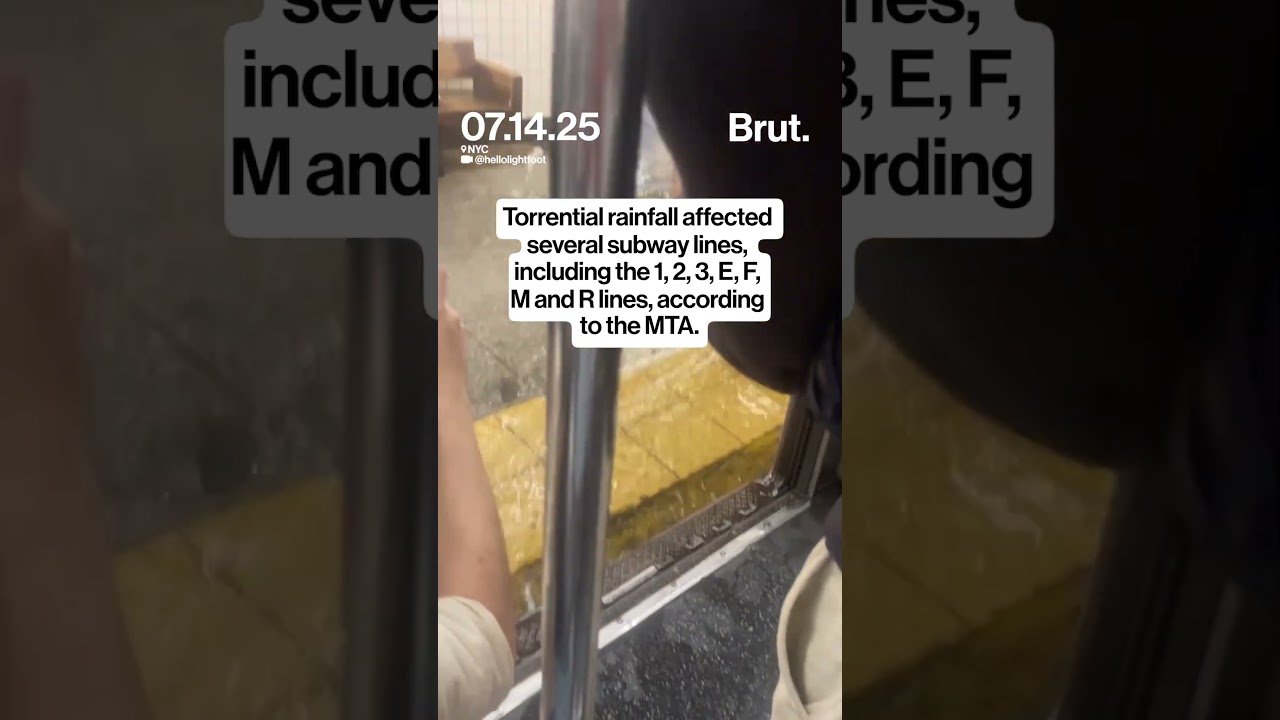 NYC subway floods and traps commuters.