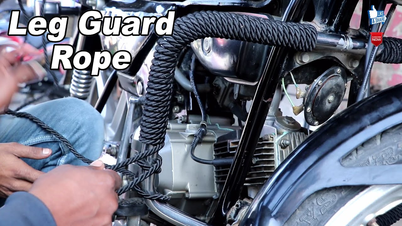 How to wrap a rope on splendor bike leg guard & all bike by Pwrape Chauhan