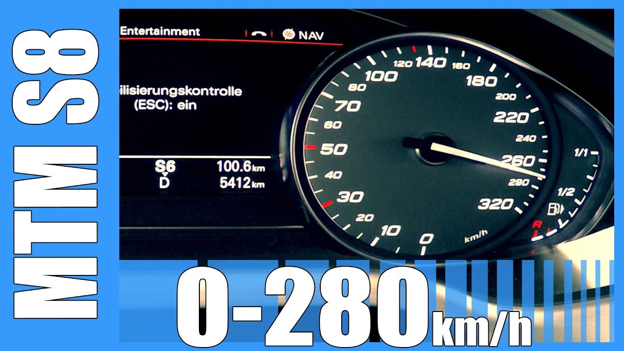 760 HP Audi S8 / RS8 Acceleration 4.0 TFSI MTM INSANE! 0-280 km/h Beschleunigung Autobahn Test