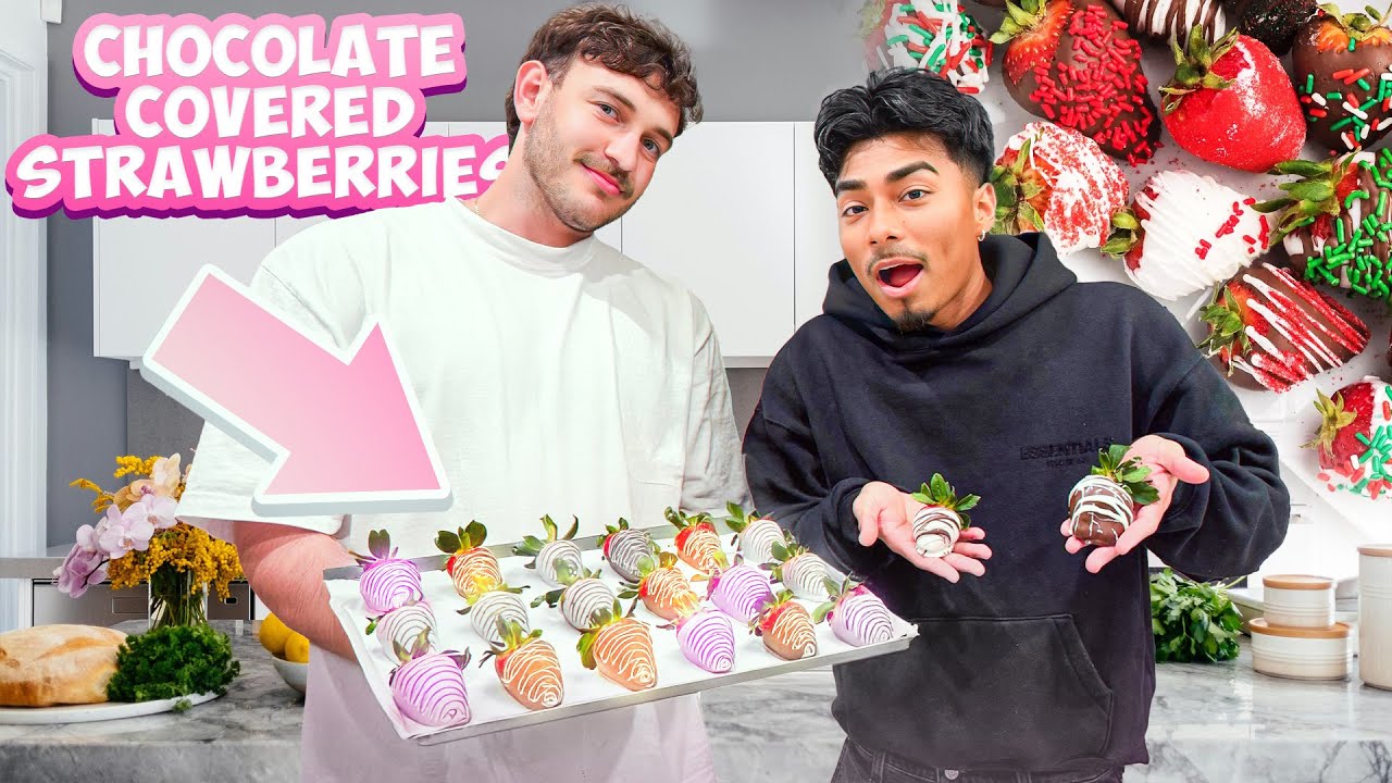 MAKING CHOCOLATE COVERED STRAWBERRIES!! *TOO FUNNY*