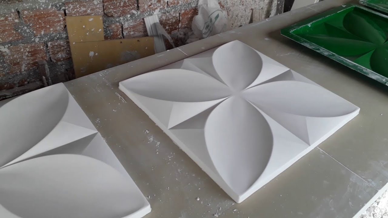 Como fazer placas de gesso 3d, desenfomar em 5 minutos.
