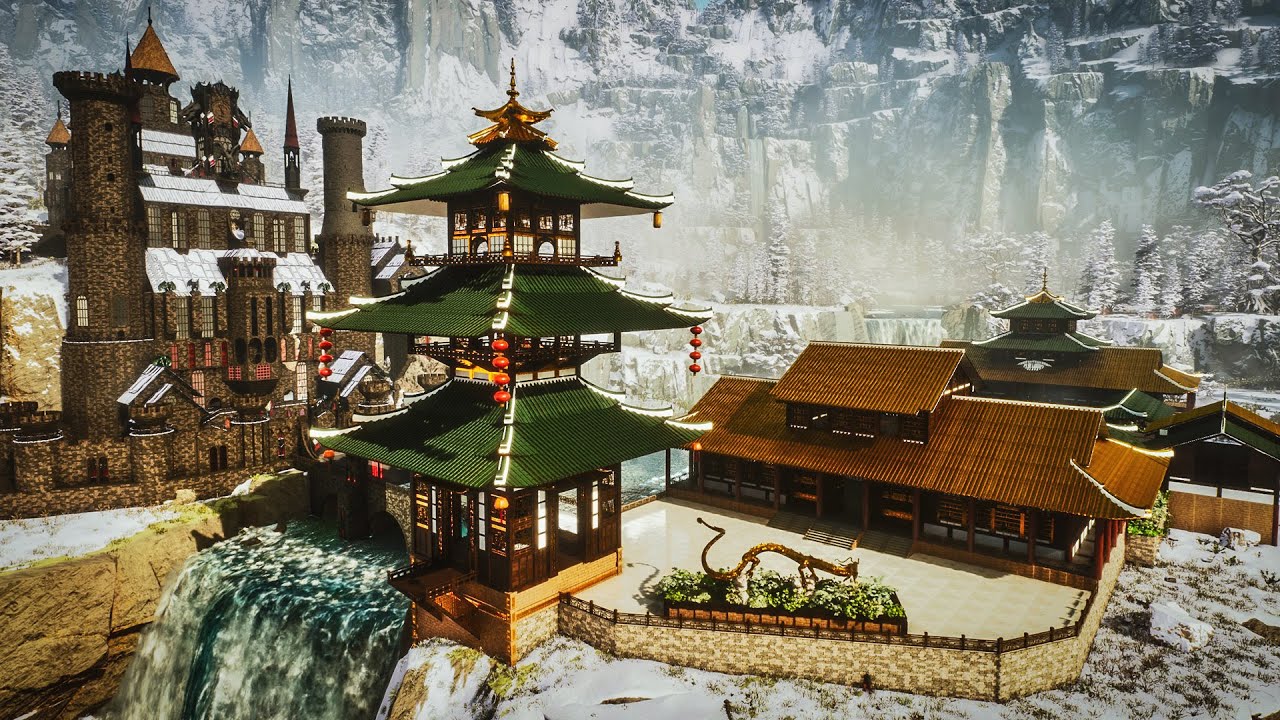 We Built a Gothic Castle VS Golden Temple Base on Lost Colony in ARK: Survival Ascended!