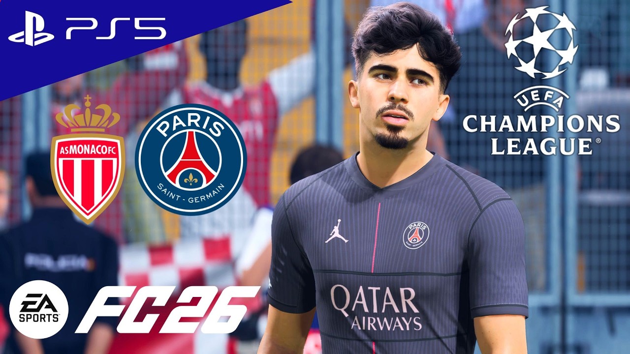 FC 26 - Monaco vs. PSG - UEFA Champions League 25/26 PlayOff Full Match | PS5 [4K60 FPS]