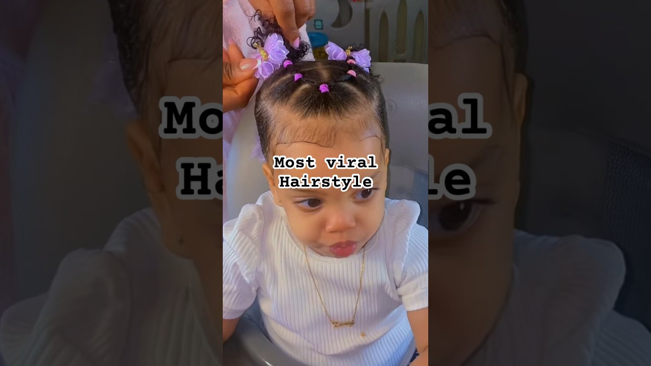 🎀 Creative hairstyle for baby girls of all hair type #hairstyletutorial #curlyhairstyle #girlmoms